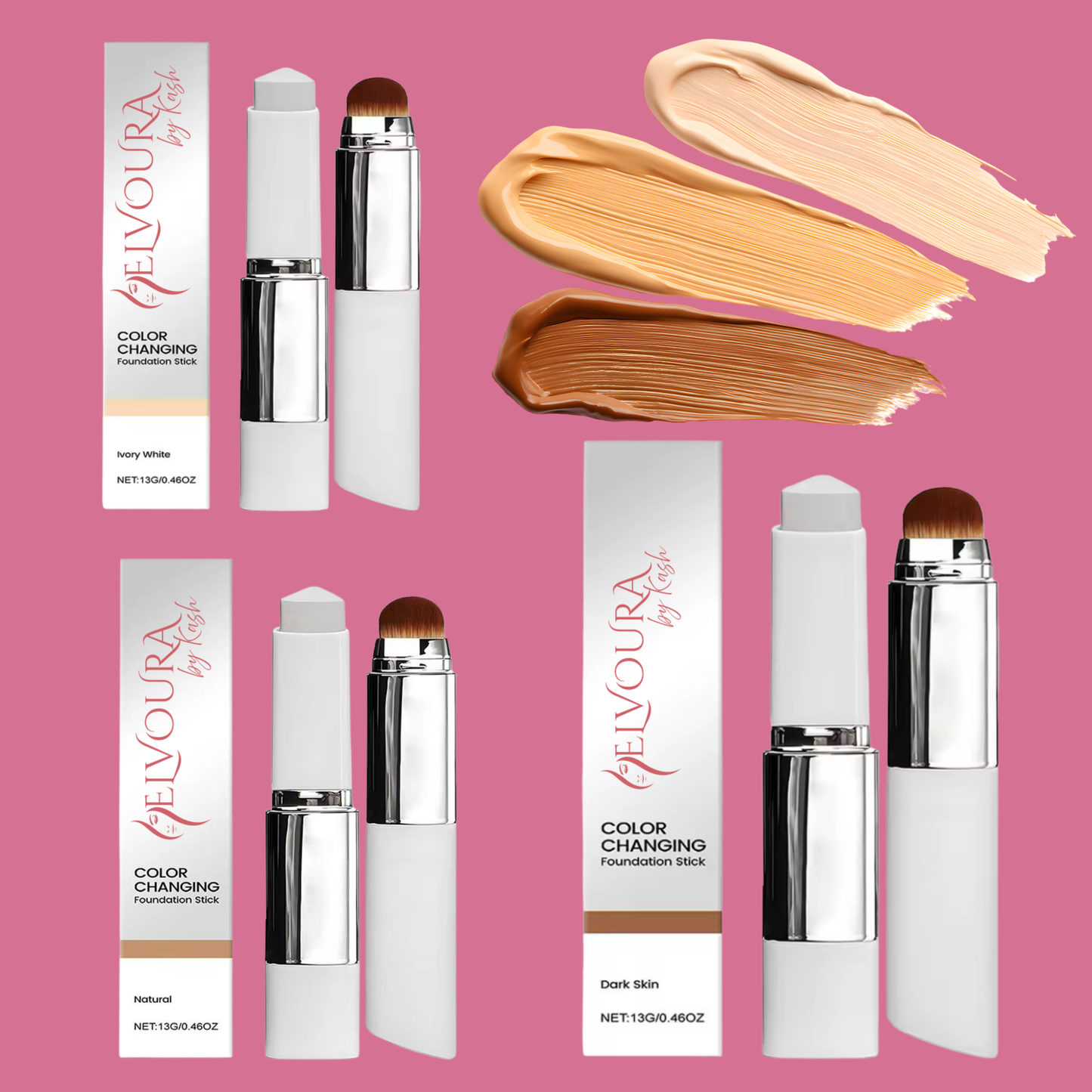 Elvoura™ 2-in-1 Color-Changing Foundation Stick